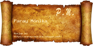 Paray Mónika névjegykártya